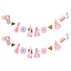 joyparty 公主花朵掛旗, 2個, 混色