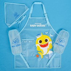 핑크퐁 아동용 아기상어 마린 앞치마 + 토시 2p + 두건 세트 PR066
