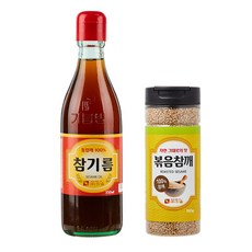 Jinsolchon 全芝麻香油 350ml + 炒芝麻 100g 套組, 1套