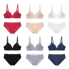 WINKPINK 多色運動無鋼圈無縫內衣 6入+內褲 6入