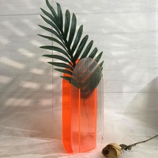 Hariko 波浪紋壓克力門花瓶, 螢光橘