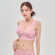 Lovelyon 女性人造絲花朵B罩杯襯墊運動內衣 BJ6
