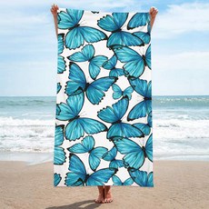 UNHAVE 夏日派對沙灘巾 90 x 180 cm, 1個, 20 蝴蝶