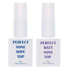 I'BIT Gem Gel 基礎凝膠2種美甲套組, 完美霧面免擦上層凝膠 10ml + 完美免擦拭上層凝膠 10ml, 1套