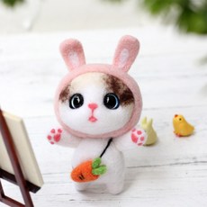 양모펠트 DIY 키트, 1세트, 토끼고양이