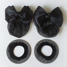 Hemish風格 蝴蝶結髮網 A + B + 彈力網 2入組