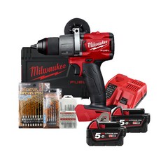 Milwaukee GEN2 無繩電鎚鑽頭起子錘 18V M18 FPD2-502X 全套+鑽頭全套, 1套
