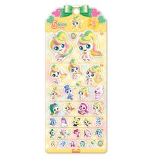 프린세스 캐치티니핑 5사이즈 스티커, 뽀니핑, 도티도그