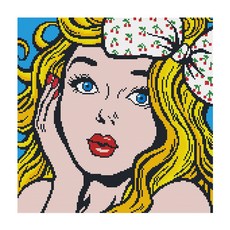 iLovePainting DIY 寶石十字繡 黃髮少女, 混合色, 1個