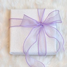 이플린 오간디 웨이브 쉬폰 선물 포장 꽃다발 장식 리본끈, 6 인디퍼플, 1개, 9m