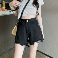 마켓에이 여성용 A라인 찢청 반바지