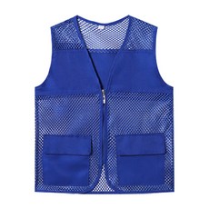 美妝經理夏季網眼登山野外工作背心07寶藍色, 1個