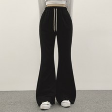 Withhuilin 女款 長版/短版/基本款長度 校服款 微喇叭 運動鬆緊褲