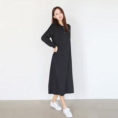 프롬코 캐주얼 긴팔 스판 카라 롱 원피스 FRC132-2 빅사이즈 포함