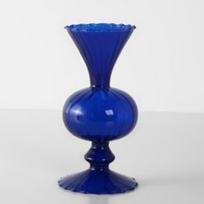 復古風彩色玻璃花瓶, 藍色