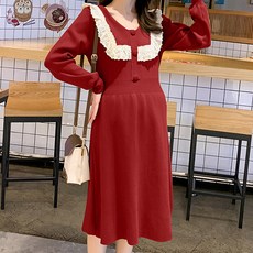 時尚針織孕婦連身裙