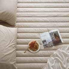 엘레나하임 모딜리안 모달 뒷면 밴딩 두툼한 누빔패드, 밀크티 베이지