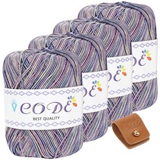 brand yarn 素色針織線 4入+針織線收納軸+皮革標籤, 128號 Aurora(編織線)+Camel(皮革標籤)+Gold(收納軸)