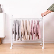 衣物整理 移動式褲架 收納架 曬衣架, 白色
