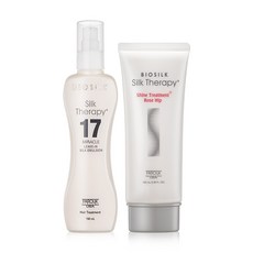 BIOSILK Silk Therapy 絲洛比 護髮乳 150ml+玫瑰果護髮素 100ml, 1組