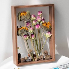 테리보 DIY 드라이플라워 양면 투명 액자, 브라운, 1개