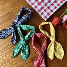 쥬비코 강아지 페이즐리 스카프 4종 세트, 네이비, 레드, 옐로우, 그린, 1세트