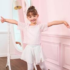 pied a 'terre 女童蕾絲短袖T恤