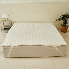 프로텍터 항균 방수 누빔 밴딩 패드, 크림아이보리