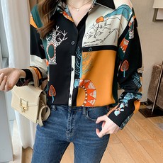 POPLARNC 莫內素描女襯衫