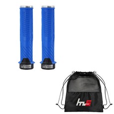 LUNJE 自行車把手 2p + 獨家袋套組 CYYP-145-4PU, 藍色（握把）, 1套