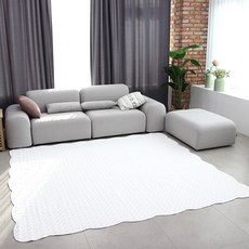 LEENDECO 不規則邊可水洗立體方格地毯