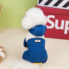 랜보어 반려동물 방수 아웃도어 올인원, 블루, 1개