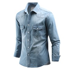 DAKUANG 男款牛仔長袖襯衫 C02D14_sd1860