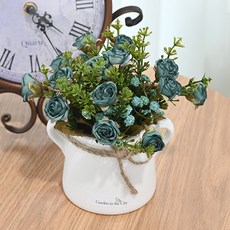 도시정원 미니 드라이 장미 조화 소품, 블루, 1개