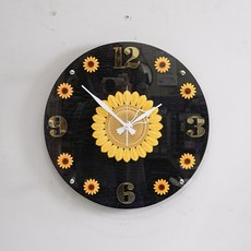 키다리시계 페블릭 풍수 해바라기 인테리어 벽시계, 블랙 (khhl277)