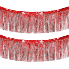 正月市集 派對交叉掛簾 30 x 200 cm, 紅色, 2個