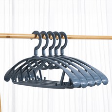 solve living 加厚圓肩無痕防滑衣架, 藍色, 20個