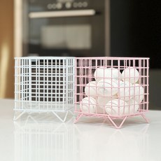 美式公路風鐵製雞蛋籃 2件組 RK1857, 白色, 粉紅色, 1套