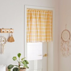 DECOTONIK Mellow 格紋短窗簾, 黃色