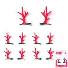 PARTYSHOW 魯道夫髮夾 簡約紅, 5個, 混合色