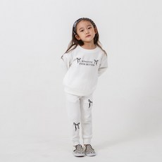 KIDSCREW 兒童刷毛蝴蝶結點綴上下套裝