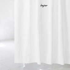 北歐風格浴簾 SC463 L號 1800*1880mm+不鏽鋼掛鉤 12入+白色窗簾桿組合, 多彩(混合)顏色, 1套