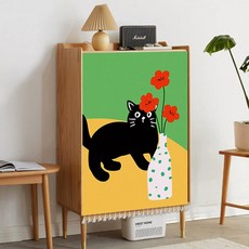 Arthi Home 風景貓咪魔鬼氈櫥櫃簾, GLD1369