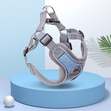 寵物反光胸背帶 不含牽繩, 天空藍