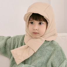 IAMBEBE 兒童防水素色鋪棉護耳圍巾帽