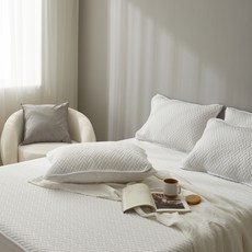 Ato House 莫代爾三層固定式四季保潔墊 + 枕頭套組, 灰色