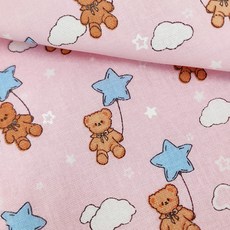 르우홈 대폭 20수 면 패브릭 원단, 꼬마곰핑크, 1개