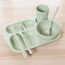 ECOM 分格餐盤6入組 象牙白, 綠色, 1套