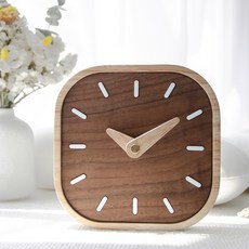 Slowing木質桌上型時鐘 134*134*25mm, 棕色