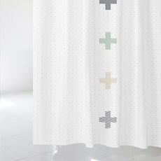 浴簾 sc299+不鏽鋼掛鉤 12入+窗簾掛桿 白色, 1套, 混色系